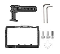 Fesjoy Cage Vidéo de Caméra en Alliage D'aluminium avec Supports de Chaussures Froides, Installation Stable pour Caméra A7C, Kit D'enregistrement Vidéo Professionnel (avec poignée supérieure)