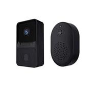 Fesjoy Caméra Sonnette Smart Home WiFi Sonnette Sans Fil Sonnette Caméra Caméscope FHD HomeKit Secure Vidéo,Noir
