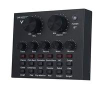 Fesjoy Carte son externe V8 - Microphone USB - Compatible avec ordinateur portable - Interface audio avec BT - Compatible avec chant en ligne - Chat en direct - Streaming de musique