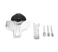 Fesjoy Chaîne de Tronçonneuse Accessoire Affûteur, Tige en Acier Réglable | Compatible avec diverses meuleuses électriques, Résistance thermique élevée, 3 tiges et clé incluses