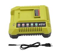 Fesjoy Chargeur de Batterie Lithium-ion 40 V, Chargeur Mural Compact pour Batteries 40 V, Sortie 72 W 1,8 A, Voyants D'état LED, Utilisation en Atelier et Garage pour OP4050A OP40 (Prise UE 250V)