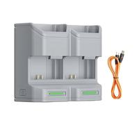 Fesjoy Chargeur de Batterie Rapide pour Appareil Photo, Double Emplacement FZ100, Hub de Stockage Compact pour FX3 FX30 ZV-E10II, Matériau ABS Gris 3,35x2,80x1,48 Pouces