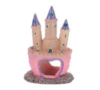 Fesjoy Château Aquarium Décoration, Matériau Résine | Conception de dessin animé mignon, amélioration du réservoir écologique, sans danger pour les reptiles, durable pour une
