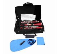 Fesjoy Clarinette ABS 17 Clés Clarinette Soprano Plate Sib Clés Plaquées Cupronickel avec Étui Kit de Nettoyage des Anches pour Les Étudiants Débutants Pratiquent L'Orchestre D'Or (ABS)