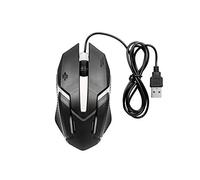 Fesjoy CM-818 Souris Optique Filaire de Jeu Souris de Jeu 1200DPI Souris de Jeu USB Souris Ergonomique avec Une Respiration colorée Noir Clair