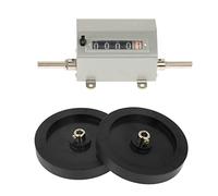 Fesjoy Compteur 0-9999, Compteur de Longueur de Roue Roulante Vitesse Maximale 350 TR/Min Réinitialisation Grise, Facile à Utiliser avec Conception Anti-Saut, Matériau Métallique,