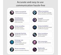 Fesjoy Dispositif de Traduction de Langue Portable Communication Multilingue en Temps Réel, 17 Traductions Hors Ligne, Parfait pour Les Discussions Groupe, Prise en Charge L'enregistrement Vocal,