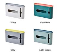 Fesjoy Distributeur de Sacs Poubelles Auto-adhésifs avec Fenêtre Visible, Support de Sac D'épicerie pour la Maison, la Cuisine, Salle Bain, Gris