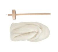 Fesjoy Drop Spindle Kit avec Wool Top | Bois de hêtre écologique, idéal pour débuter, parfait pour le crochet