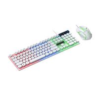 Fesjoy Ensemble Clavier et Souris de Jeu Filaire avec Caractères Gravés au, Moteur Optique 1000 DPI, Retournement à 6 Touches, Polyvalent pour Plusieurs Appareils, Idéal pour Les Jeux et la Saisie,