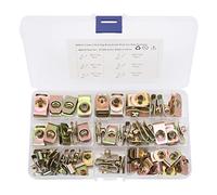 Fesjoy Ensemble de Colliers de Serrage à écrous en U à Liaison Ferme, Kit D'écrous à Haute élasticité et Haute Résistance à la Rouille, 60 Pièces, M4 M5 M6 M8, Couleur Galvanisée pour