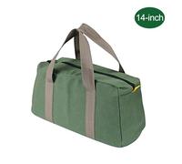 Fesjoy Grand Sac de Rangement Multifonctionnel en Toile épaisse pour un Entretien Résistant à L'usure avec Revêtement Imperméable pour Sac en Toile Vert Armée (14 pouces)
