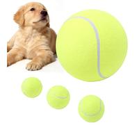 Fesjoy Grande Balle de Tennis Surdimensionnée et Durable pour Chiens, Ensemble de Jouets D'extérieur Jaune Vif à Rebond élevé pour Le Plaisir la Plage des Animaux Compagnie, Balle en Feutre (Jaune)