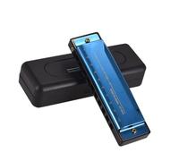 Fesjoy Harmonica Blues Professionnel à 10 Trous avec Son Clair et Mélodieux, adapté aux Débutants et aux Enfants, clé de C pour la Musique Blues Folk Jazz Rock, Violet (Bleue)