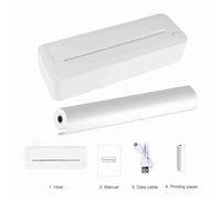 Fesjoy Imprimante Papier Portable Compacte A4 pour de Photos Mobiles iOS Adaptée aux études Scolaires avec 1 Rouleau de Papier Thermique A4 (Blanc)