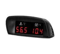 Fesjoy Jauge de Tension de Température D'eau 2 en 1 Haute qualité, avec Affichage LED et Système D'alarme pour Voiture Camion SUV RV