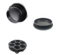 Fesjoy Kit D'accessoires pour Friteuse à Air Polyvalent, Ensemble de 10 Pièces, Plateau à Pizza, Support en Métal, Support Pain, Moule Cupcakes pour les Amateurs de Cuisine Friteuse Air 3,2 QT 5,8