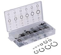 Fesjoy Kit D'assortiment de 300 Anneaux à Pression, Anneaux de Fixation Automobile avec 18 Tailles, Adaptés à Plusieurs Tâches