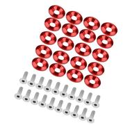 Fesjoy KIT de Boulons de Rondelle Garde-boue Pare-chocs en Aluminium, 20 Pièces, Compartiment Moteur Universel, Habillage (Rouge)