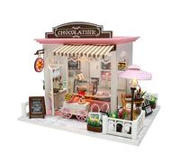 Fesjoy Kit de Maison de Poupée Miniature à Monter Soi-même avec Lumières LED Réalistes, Excellent Design pour Les Amateurs D'artisanat, Projet Parfait pour Les Adultes, la Décoration la Maison,