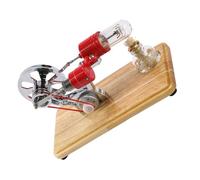 Fesjoy Kit de Moteur de Moteur Stirling Chaud Modèle Générateur Physique Lumière LED Conception Volant D'inertie à Faible Bruit pour L'éducation Scolaire, Lumière LED Attrayante (