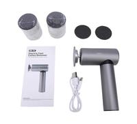 Fesjoy Kit de Pédicure électrique Rechargeable avec Grattoir à Pied en Métal, éliminateur Ergonomique de Callosités des Pieds, 3 Réglages Vitesse, Fonctionnement sans Fil