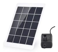 Fesjoy Kit de Pompe à Eau Solaire 3 W Panneau Solaire 7 Buses Pompe de Fontaine pour Bain d'oiseaux Aquarium Décoration Jardin avec Charge USB, adapté pour L'extérieur