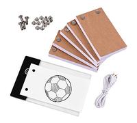 Fesjoy Kit livre à rabat avec bloc lumineux LED pour tablette 300 feuilles de papier à dessin avec vis de reliure pour dessin de dessins animés, dessin animé, kit de cinéma pouce
