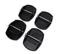 Fesjoy Lot de 4 Niveleurs de Support Pied Cric + Base Anti-évier pour Remorque Camping-car - Ensemble Coussinets Cric Durables avec Goupille Verrouillage Sécurisée - Niveleur à Base Large pour (Noire)