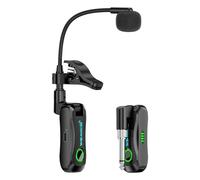 Fesjoy Microphone de Saxophone sans Fil 2.4G, Appairage Automatique, Longue Durée de Vie la Batterie pour Les Musiciens, Rechargeable pour Les Paramètres Bande