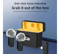 Fesjoy Microphone Professionnel à Pince sans Fil, Double Réduction du Bruit Numérique, pour Téléphone Portable, Diffusion en Direct, Enregistrement en Extérieur