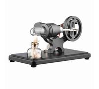 Fesjoy Modèle de Moteur Stirling Non assemblé, Tube en Cuivre équipé Lumière LED pour l'enseignement de la Physique, Kit D'assemblage à Faire Soi-même, Décoration Bureau, Cadeau pour Enseignants et