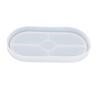 Fesjoy Moule en Silicone, Moule à Dessous de Verre Ovale pour Loisirs | Matériau en silicone durable, facile à démouler, design semi-transparent, adapté à la pâtisserie, à l\'artisanat et à la