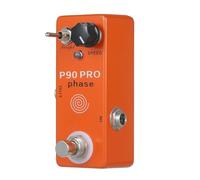 Fesjoy P90 PRO PHASE Phaser Pedal - Mini Pédale D'effets pour Guitare Vintage - Circuit de Commutation True-Bypass Petit et Portable pour Guitaristes de Niveaux [Métal/Orange/9V/1 * Pédale d'effet]