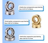 Fesjoy Pack de Roulements de Remplacement Yoyo Haute Précision, avec Cordes et Outil Démontage Roulements pour Yoyos Qui Ne Répondent Pas (Pièces de Rechange Yoyo)