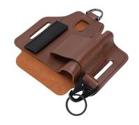 Fesjoy Pochette à Outils en Cuir, Pochette Multi-Outils Anti-Abrasion pour Le Camping, Les Aventures de Randonnée, Gaine Compacte en Cuir PU pour Les Amateurs de Plein Air (Brun)