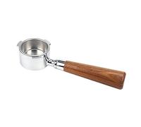 Fesjoy Porte-filtre sans fond de café de 51 mm avec panier filtrant et poignée en bois de rechange pour machine à café Delonghi EC680 EC685 - Filtre en alliage réutilisable - Accessoires d'extraction