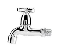 Fesjoy Robinet de Machine à Laver en Plastique avec Poignée Unique, Robinet D'eau en Plastique de qualité Supérieure pour la Cuisine, la Salle Bain, Baignoire et le Jardin, (Traversé)