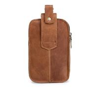 Fesjoy Sac Banane Vintage en Cuir élégant et Durable avec Support pour Téléphone Portable pour Les Voyages et Le Shopping Homme - Sac Banane Vintage en Cuir de Vache de Haute qualité - Noir (Brun)