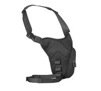 Fesjoy Sac de Jambe Tombant pour Hommes élégant EVA Coque Rigide Sac Latéral de Moto à Bandoulière étanche pour Pêche/randonnée/Voyage Noir