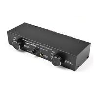 Fesjoy Sélecteur de Haut-Parleur D'amplificateur Haute Puissance 4 Entrées 4 Sorties, Conception Compacte et Robuste pour Une Configuration Professionnelle, Coque en Métal Noir