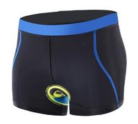 Fesjoy Short de Cyclisme pour Hommes de Haute qualité avec Coussin rembourré 5D pour Une Conduite Confortable, sous-vêtements Vélo VTT évacuant l'humidité en Nylon élasthanne Rouge Bleu Taille UE S