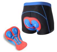 Fesjoy Short de Cyclisme pour Hommes de Haute qualité avec Coussin rembourré 5D pour Une Conduite Confortable, sous-vêtements Vélo VTT évacuant l'humidité en Nylon élasthanne Rouge Bleu Taille UE S