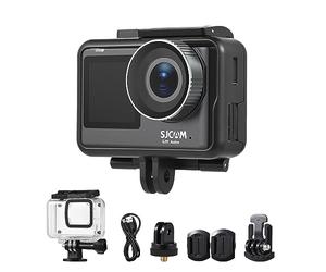 Fesjoy SJ11Active Mini caméra d'action portable 4K Ultra HD 20 MP étanche anti-secousses double écran Support streaming en direct avec adaptateurs de boîtier étanche