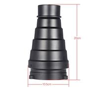 Fesjoy Snoot Conique en Métal de Haute qualité avec Grille en Nid d'abeille et Kit de Filtre Couleur pour Lampe Poche Stroboscopique Studio, adapté au Photographe Professionnel, Alliage D'aluminium