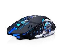 Fesjoy Souris de jeu, Thunder Wolf Q13 Recharge silencieuse Souris wirel Gaming Busin Lumineuse Souris Mécanique Cross-Border [Q13 Mode unique] Technologie Noir