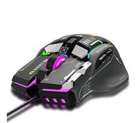 Fesjoy Souris mécanique G6 RGB à 12 touches Mosue de jeu filaire Design ergonomique ro à 10 touches Réglage programmable DPI réglable à 6 vitesses 13 modes d'éclairage RVB