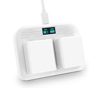 Fesjoy Station de Chargeur de Batterie Caméra Arlo Ultra 4k Pro 3, Affichage LED, Double Station Charge, Base Antidérapante, pour Système Surveillance à Domicile