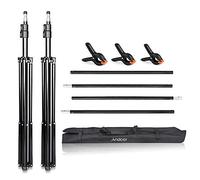 Fesjoy Support de Support de Toile Fond Flexible 2,8 X avec Pinces et Sac Transport, Système Robuste en Alliage D'aluminium pour la Photographie Produits (2x3m)