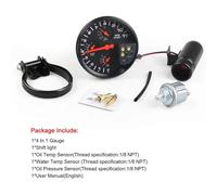 Fesjoy Tachymètre de Voiture de 5 Pouces Haute qualité, Manomètre D'huile pour Moteurs 4/6/8 Cylindres, Parfait pour les Amateurs Course Automobile (Noir)